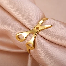 Cazador Cute Scissors Rings for Women Girls Stainless Steel Trendy Jewelry Finger Rings Birthday Valentine Gift Wholesale 2026
