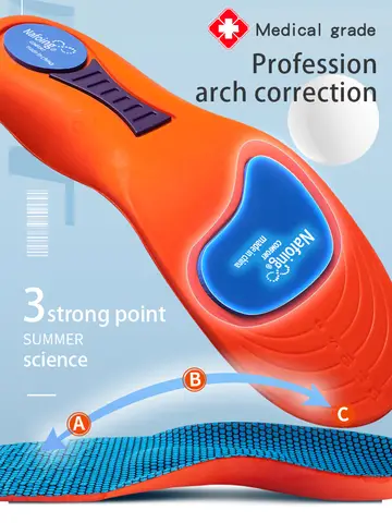 Sport Orthopedic Insoles for Feet Men Women EVA Breathable Shock Absorption Shoes Insole for Running Basketball Sport Care Pads