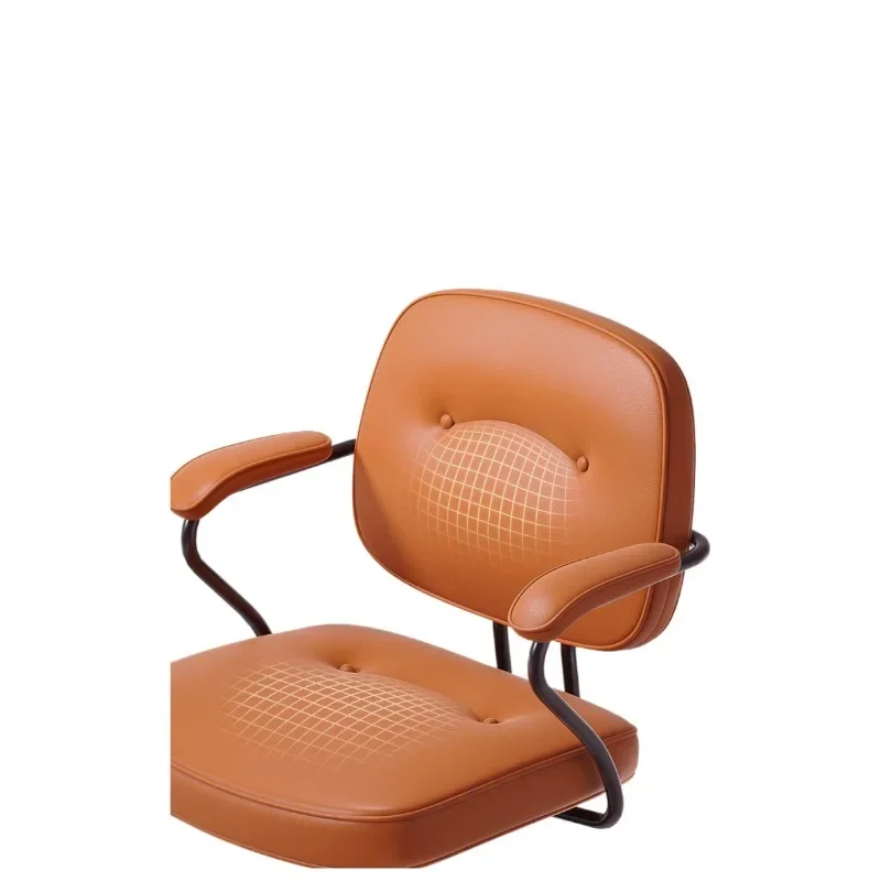 Leather Computer Chair Cowhide Home Ergonomic Book Desk Bedroom Chair