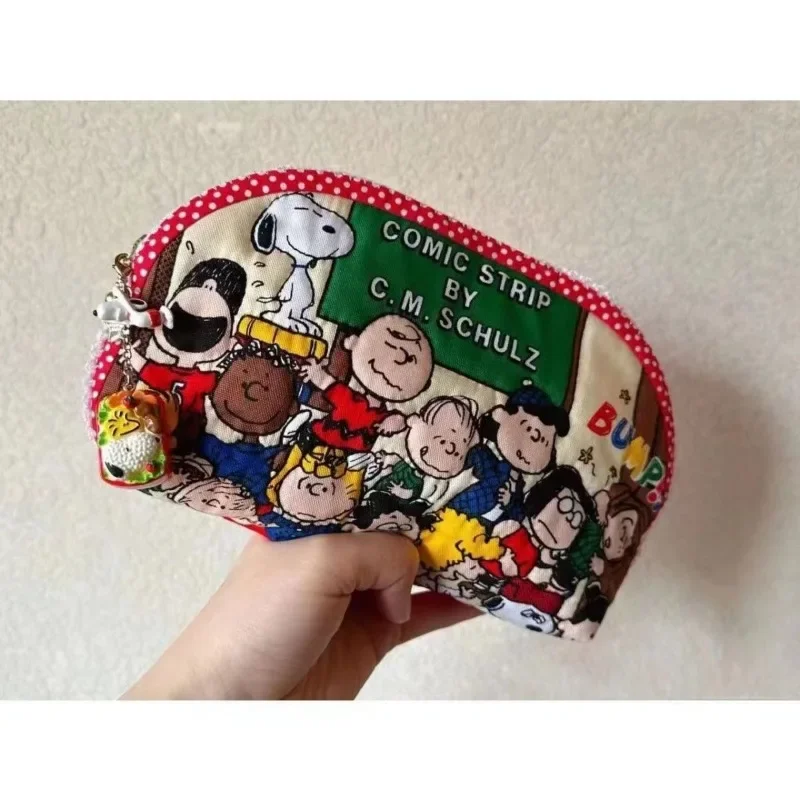 Miniso-Bolsa para bolígrafos con estampado de Snoopy, bolsa de almacenaje para maquillaje de gran capacidad, papelería, estudiante