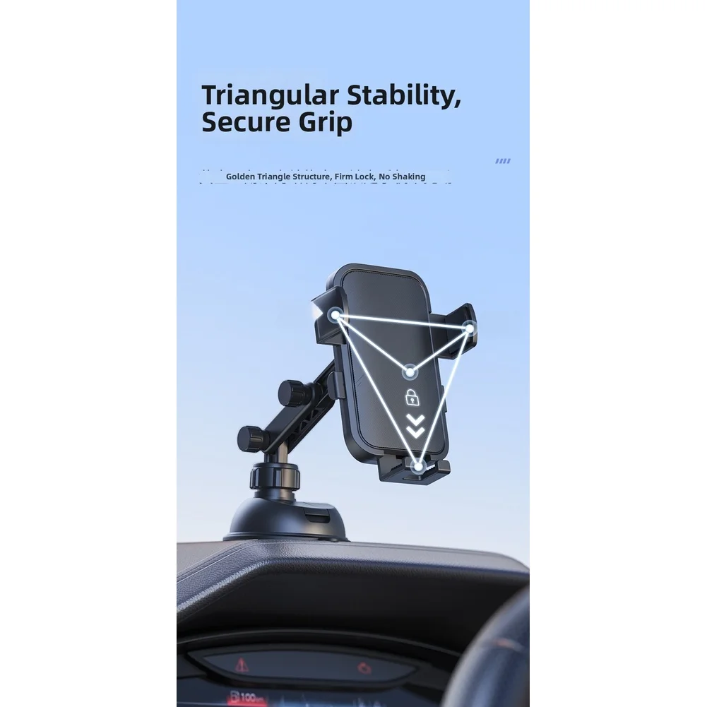 

Car Phone Holder ABS Automatic Locking Car Phone Mount With 360 Degree Rotation Dashboard Windshield Suction Mount Interior