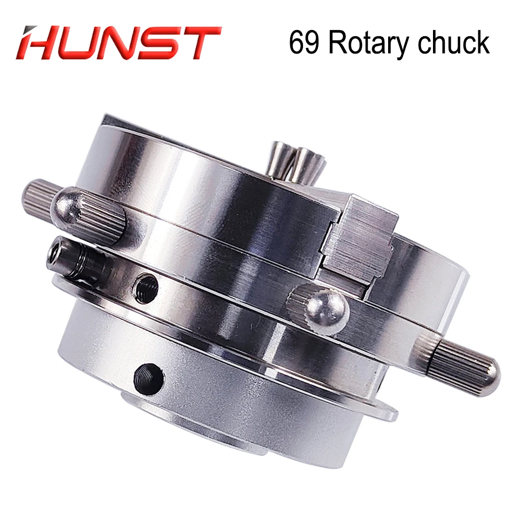 HUNST D69 Auto Lock Rotary Attachment CNC Router Laser Engraving Machine Rotary Axis Chuck for Ring Bracelet Jewelry Marking. 