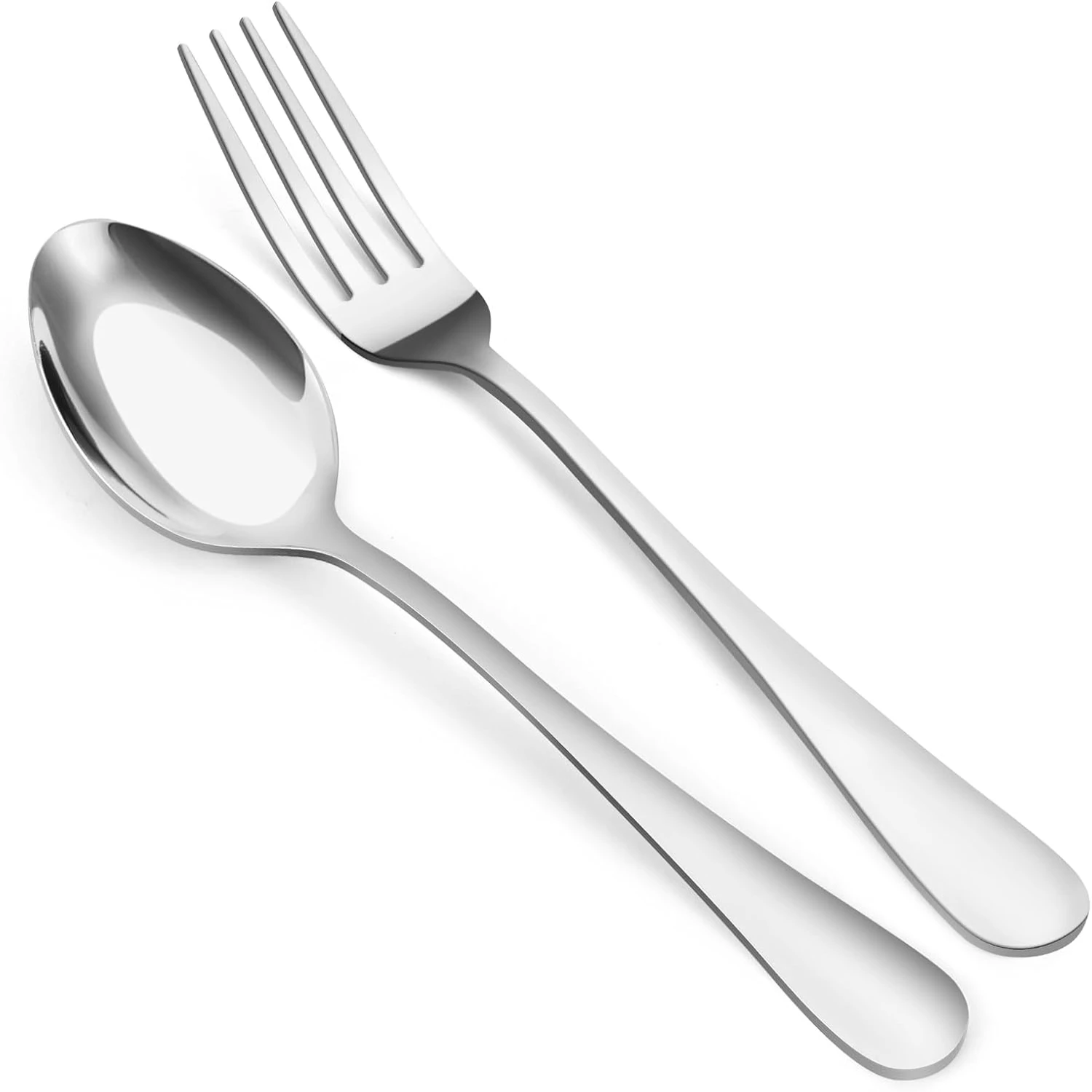 36-Piece Food-Grade Stainless Steel Fork and Spoon Set for Camping, Kitchen, BBQ - Polished, Dishwasher Safe Cocktail pick Party