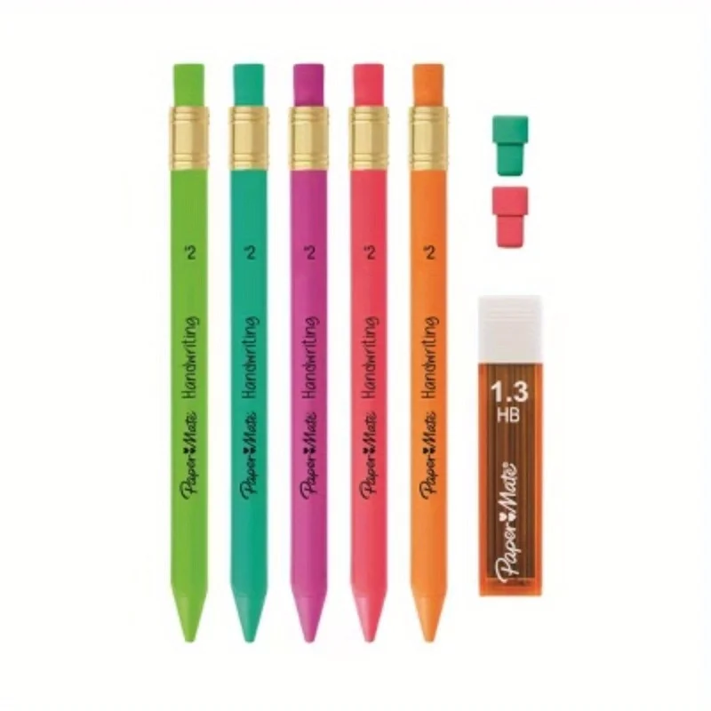 

Handwriting 5-pack Mechanical Pencils with Eraser and Refills 1.3mm, Various Colors: Kids School Supplies