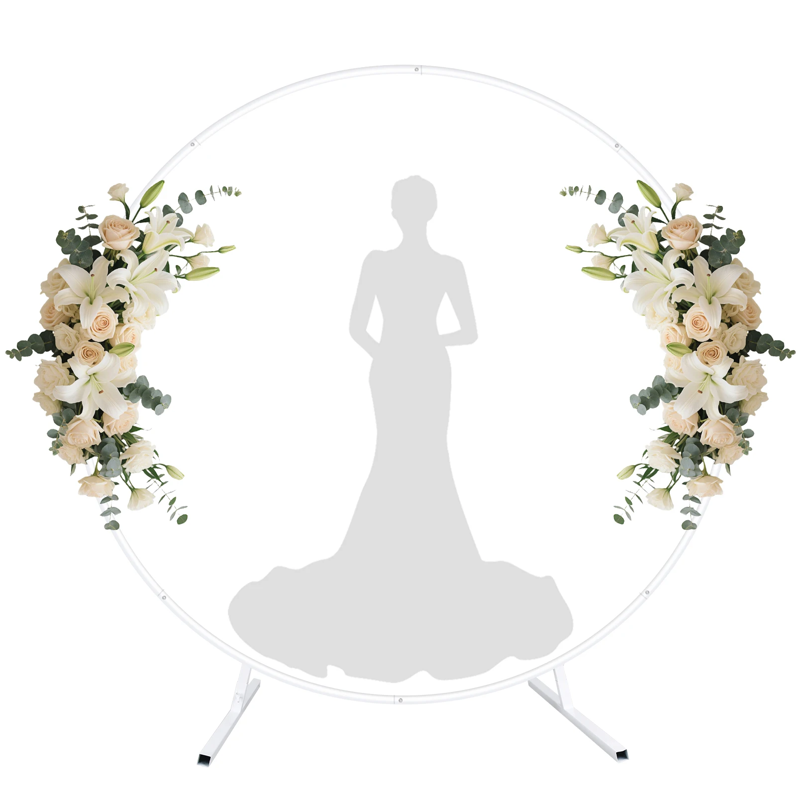 Support de toile de fond rond 2x2m pour arche de mariage, support métallique pour ballons, idéal pour la décoration de mariages, anniversaires et baby showers