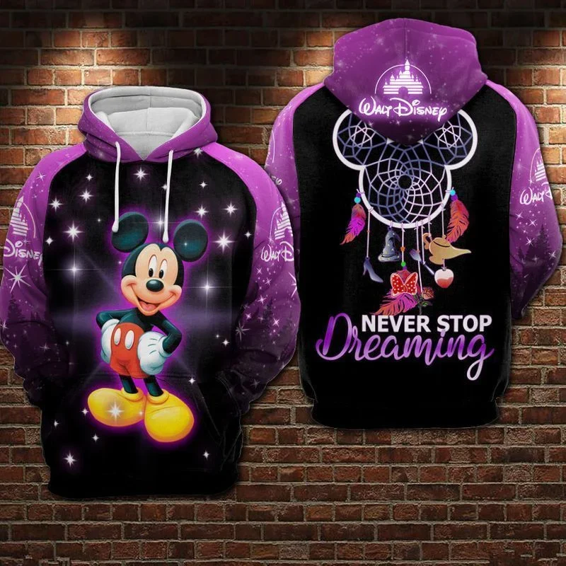 Disney Cartoon Minnie Mickey Mouse 3D Hoodie Sweatshirts Men Women Boys Girls Pullover Harajuku Streetwear Pocket Hoodies