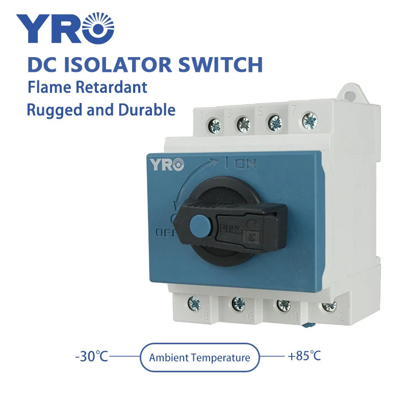 DC Solar Isolator Switch 4P 32A 1000V Din Rail Mounting Rotating Handle Disconnector For PV Solar CE TUV Certificate