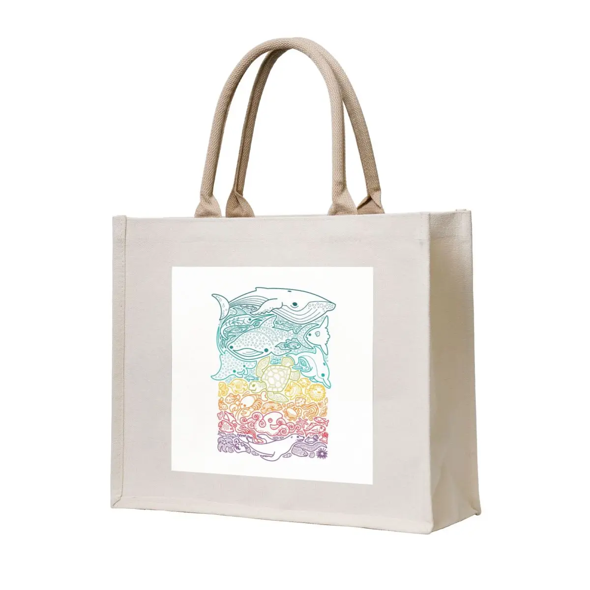 

Aquatic Spectrum : Outline Tote Bag cloth bag woman Women's shopper bag woman shopping Women's shopper