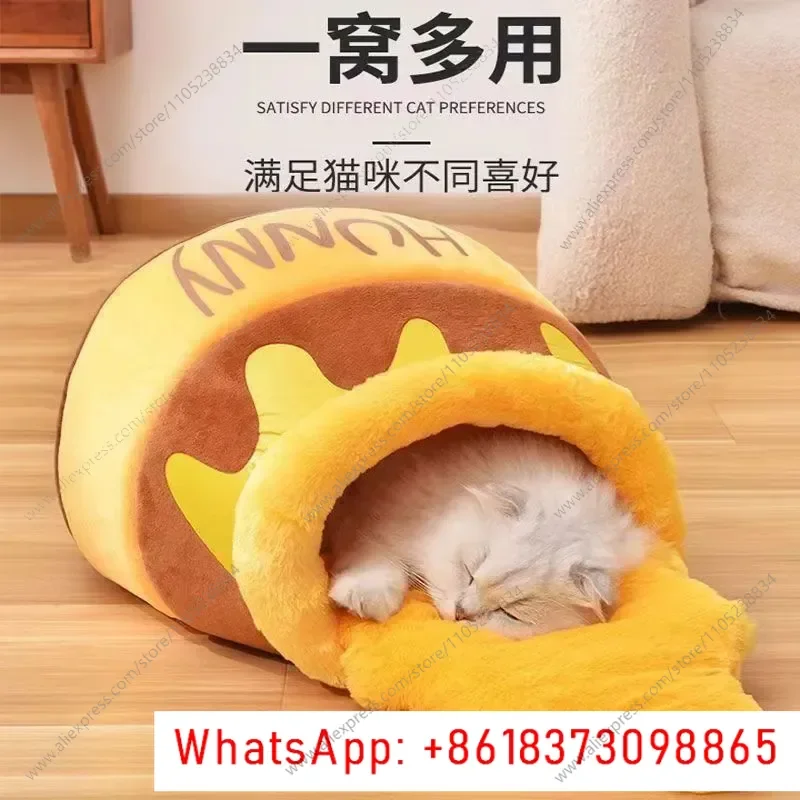 Cat nest winter warm closed security shelter cat house villa honeypot nest Internet celebrity kittens pet supplies