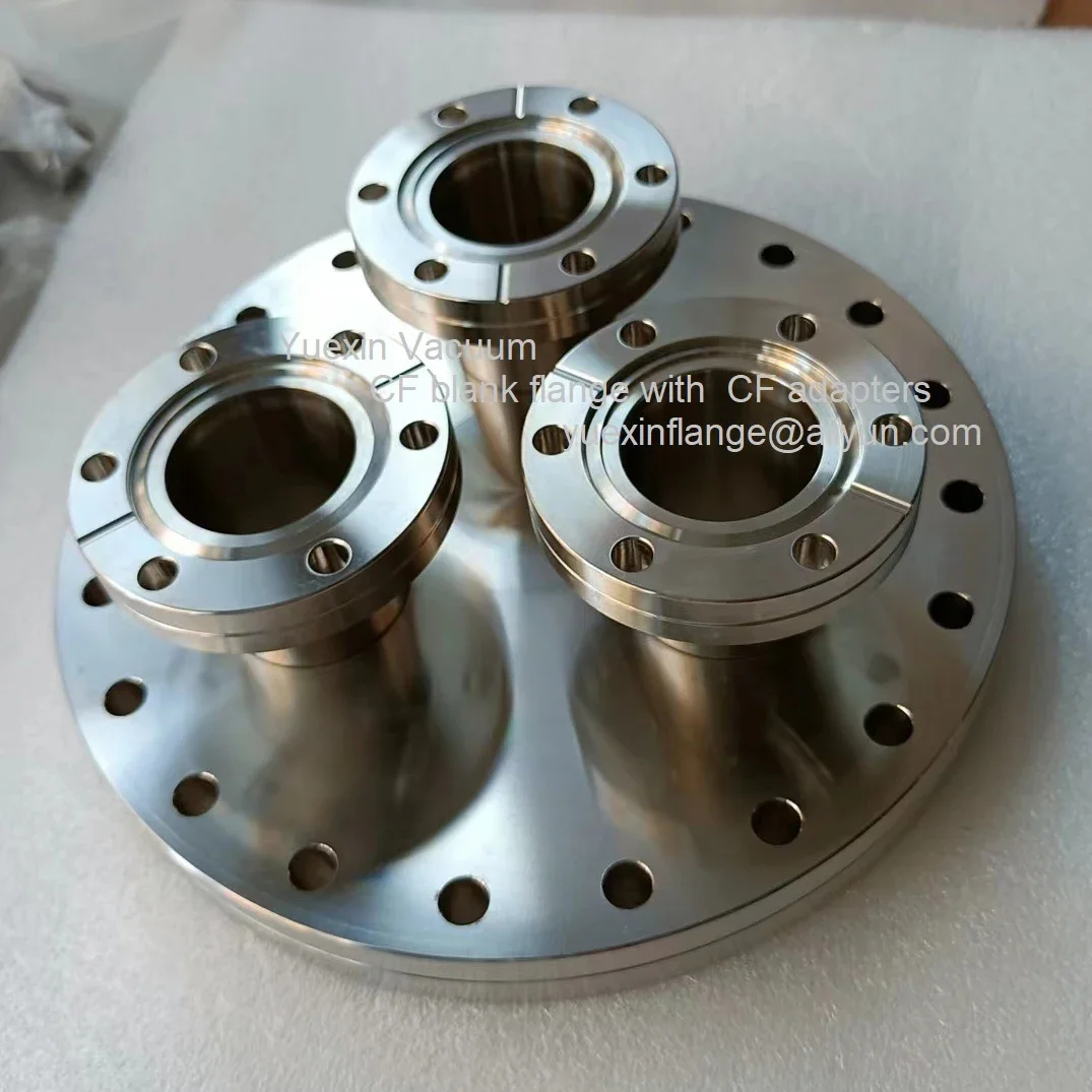 High Vacuum CF Multiport Blank Blind Flange with KF Nipple Adapters CF Vacuum Flange