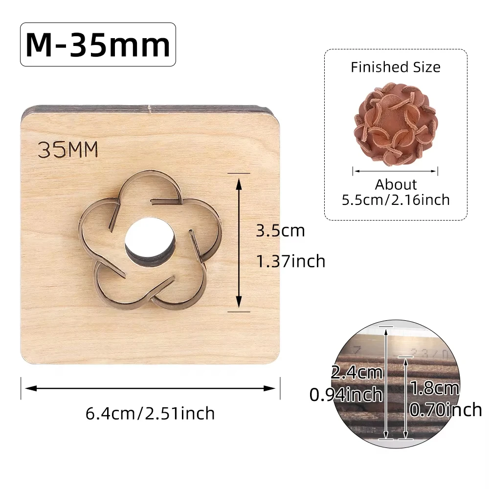 1 Pcs 35mm petal blade mold metal personality DIY leather punching and cutting mold leather blade mold sharp and durable