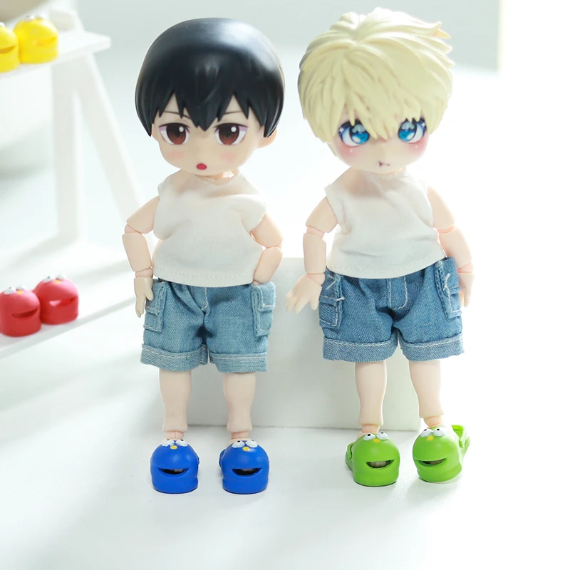 1 paio 1:12 OB11 carino sorriso aperto slippe scarpa bambola scarpe classiche vestito per Ob11 1/12 Bjd bambola staccabile Gsc DOD accessori bambola