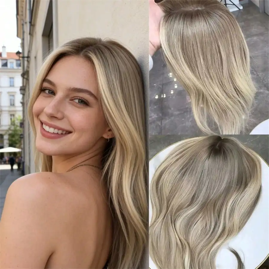 Synthetic and blend lace wigs Ash Blonde Colored Glueless Lace Frontal Wigs for Women Lady High Quality Daily Wear Cosplay