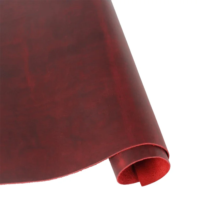 جلد كريزي هورس مدبوغ بالزيت من جلد البقر بسمك 2 مم، اختيار الحجم واللون