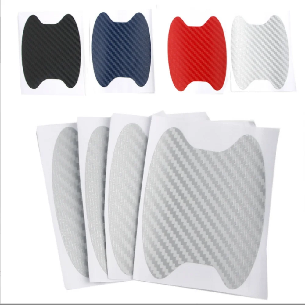 Car Door Handle Carbon Fiber Sticker Protection Film  for toyota C-HR 4Runner RAV-4 prado NISSAN QASHQIA x trail Dacia Duster