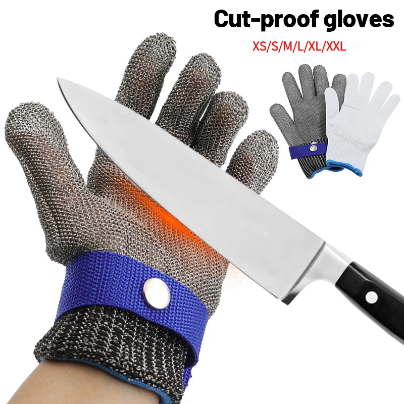 6 Sizes Anti-cut Gloves Safety Cut Proof Stab Resistant Stainless Steel Wire Metal Mesh Butcher Protect Meat Cut-Resistant Glove