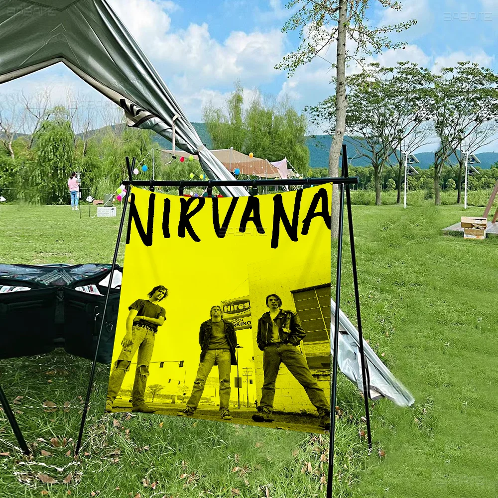 Band Hot N-Nirvana Banner Art Printing Japanese Wall Flag Anime Wall Hanging Home Decor