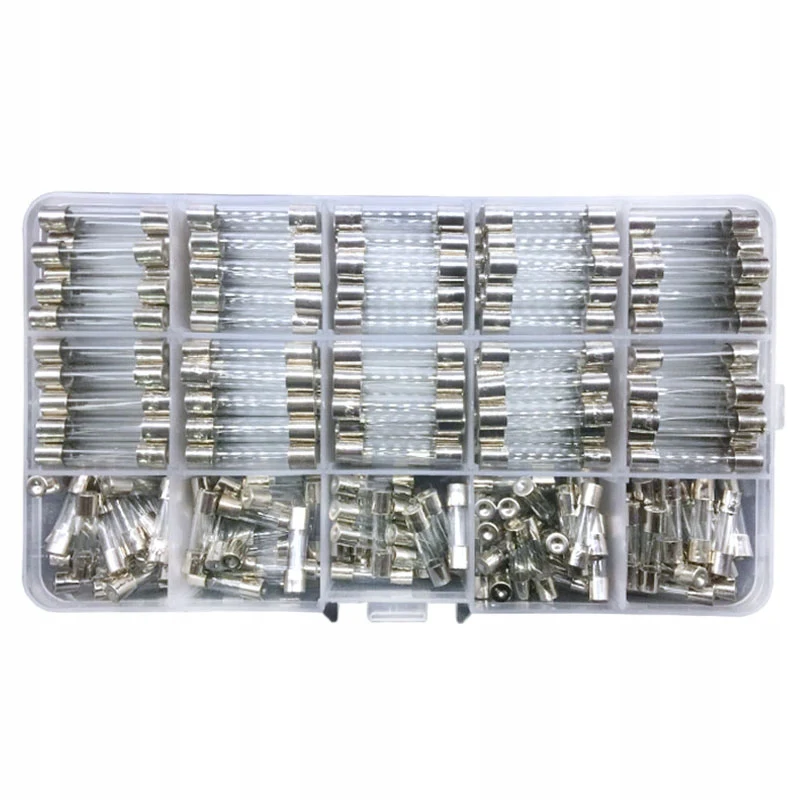 Glass Fuse Set Quick Blow Glass Tube Fuse Assorted Kits Fuses 250pcs