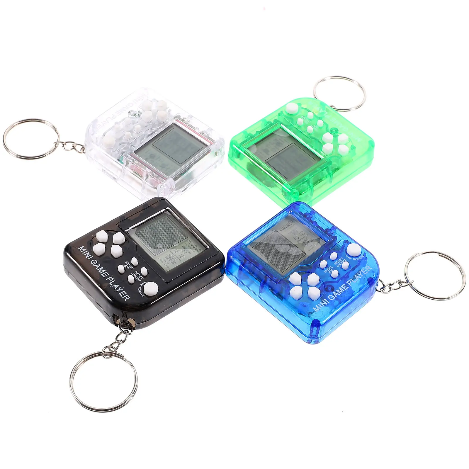 

4Pcs Miniature Video Game Keyrings Creative Cube Style Decorative Key Chain for Parties Events Brain Exercise Portable Fun Gift