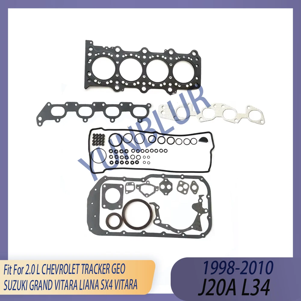 

Engine Parts Full gasket Set Fit 2.0 L GAS 98-10 J20A L34 121CUL4 For CHEVROLET TRACKER GEO SUZUKI GRAND VITARA LIANA SX4 VITARA