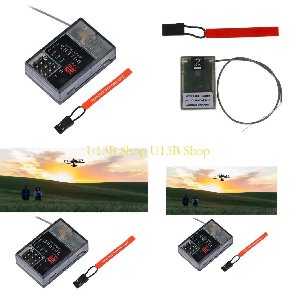 

Приемник U13B 2,4 ГГц SR3100 Протокол DSM2, 3-канальный приемник, замена для DX3R DX5C модели автомобилей и лодок, дронов