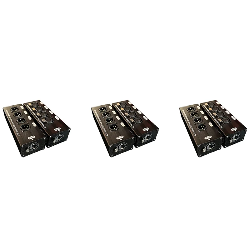 Hot-3Pair Estensore cavo audio XLR a 4 canali a 3 pin e DMX su rete, estensore segnale di rete DMX512 1 maschio + 1 femmina