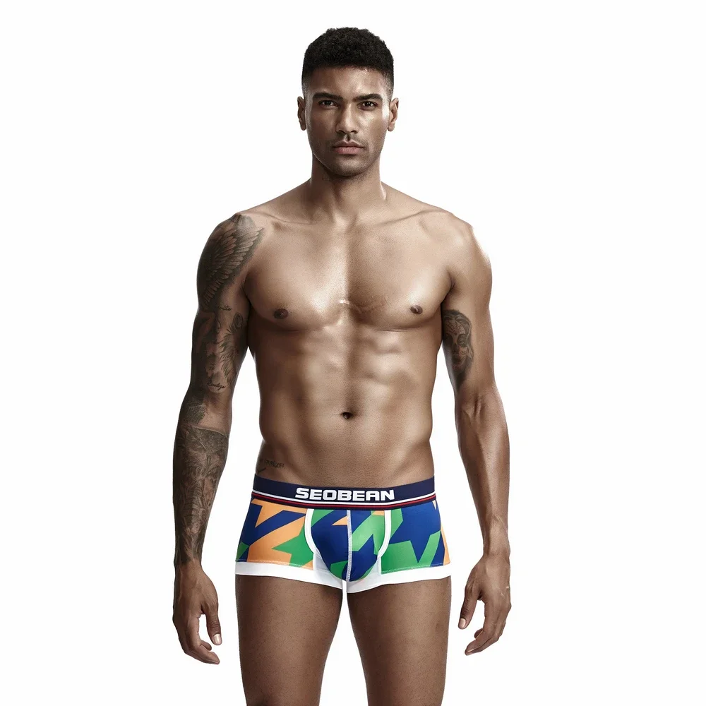 Seobean-houndstooth boxers for men, new pattern underpants, neopreno pyjama, camo, sexy underwear