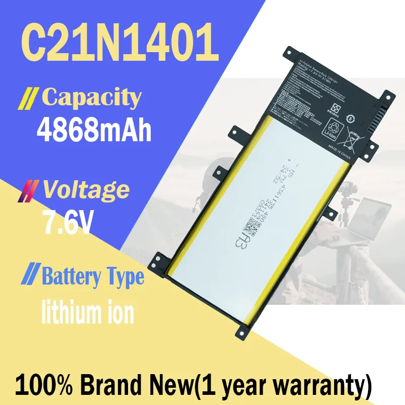 C21N1401 7,6 V batería del ordenador portátil para For Asus X455 X455L X455LA X454L F455LD F454L K455LD R455L R454L Y483L W409L VM410L 37Wh