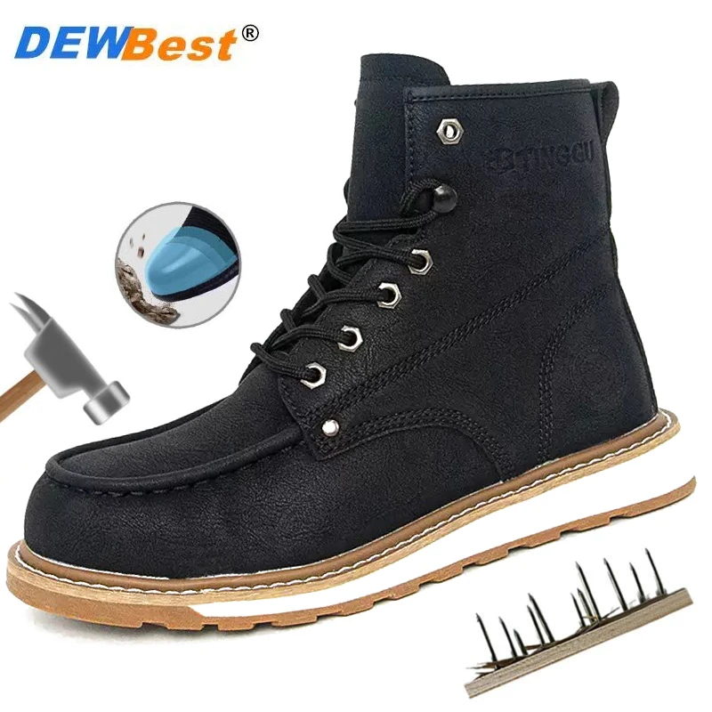 ハイカットメンズ耐衝撃・耐パンク・耐摩耗性厚底欧州規格鋼製先芯安全保護ブーツ卸売