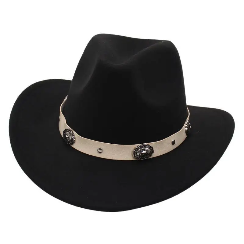 Designer Top Hat for Men and Women Western Cowboy Jazz Cap Felt Gorras Para Hombres Gorras 모자 Casquette Homme Hot sale sexmachin