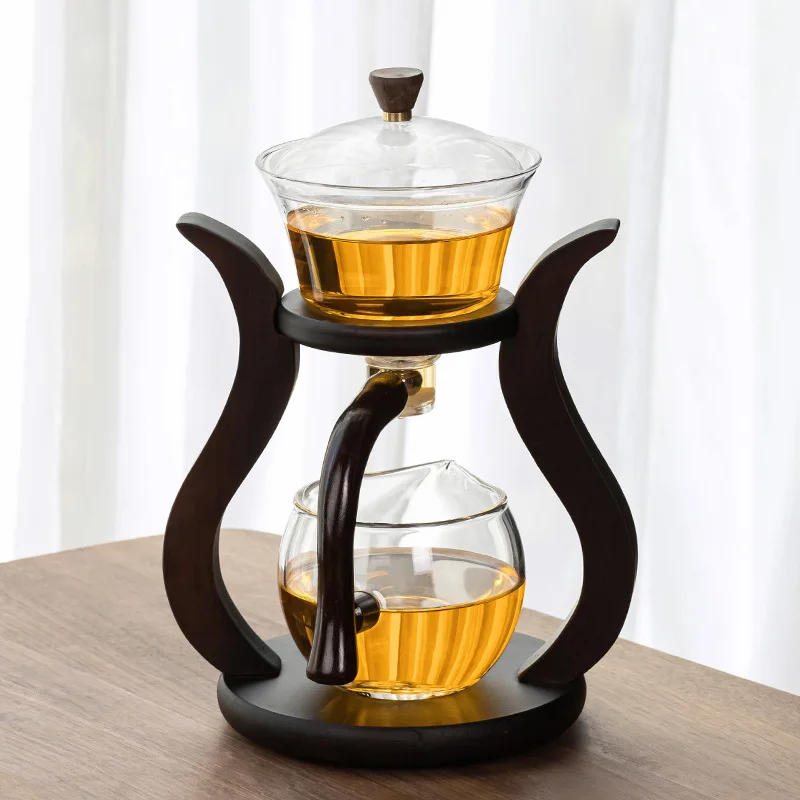 

Semi-automatic glass tea set lazy household magnetic induction bubble teapot brewing tea artifact