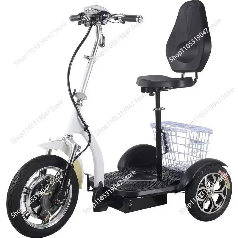 

Трехколесный велосипед для взрослых с электроприводом 12В и корзиной, электроскутер