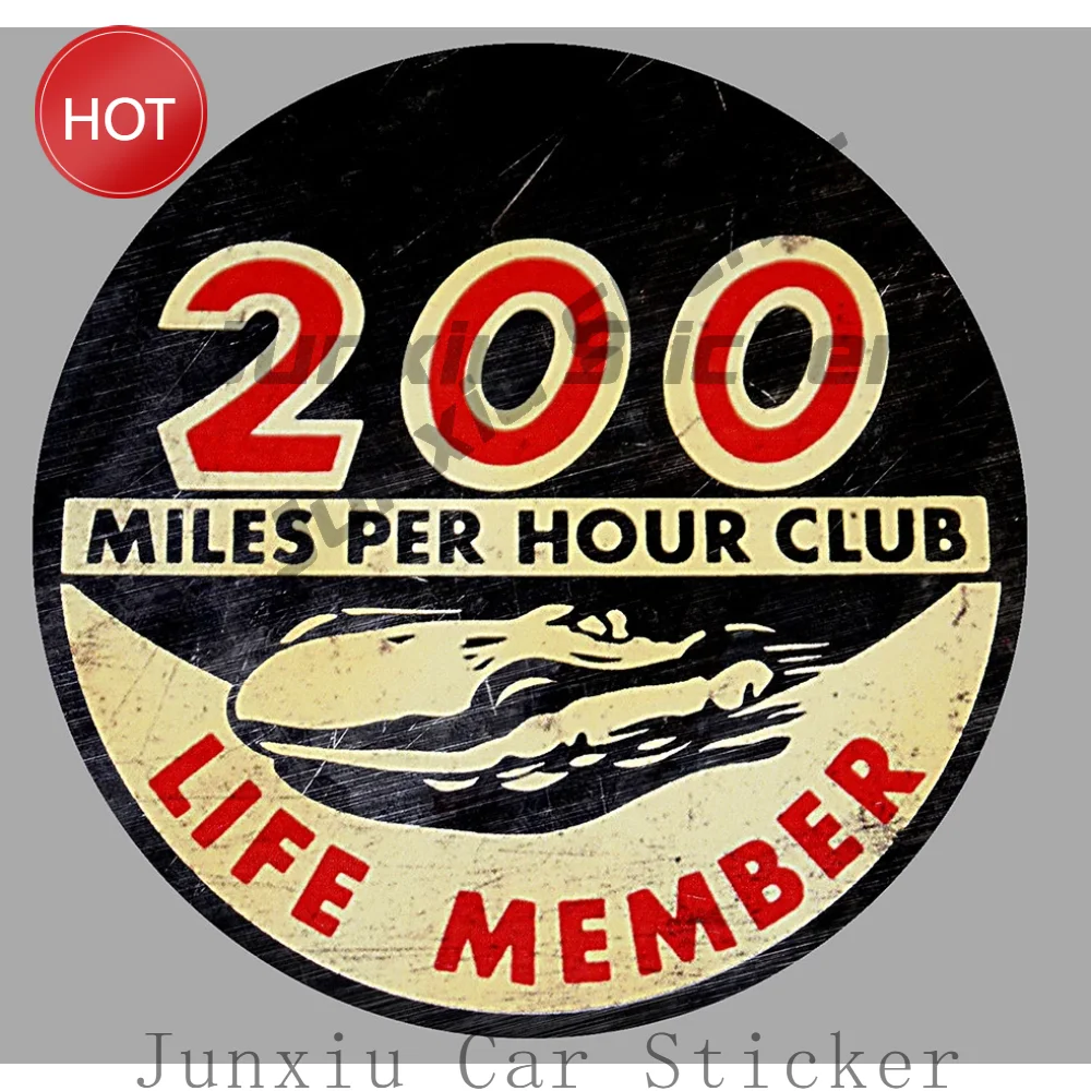 200 Mph Club Vitesse Speed Record Racing Track Racing Unique Pvc Decal Weather Resistant For Tailgate Sticker Car Accessories