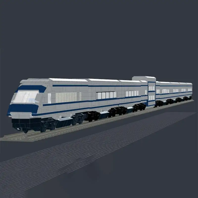 City Railway Eight Carriage High-Speed Passenger Train Building Blocks Model Assembly Locomotives Bricks Toy Children's Gifts
