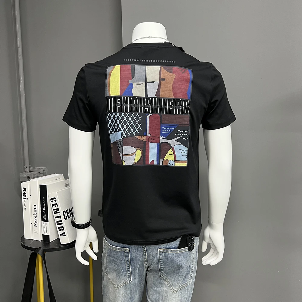 

Футболка мужская с круглым вырезом, хлопок, короткий рукав, абстрактный принт, уличная одежда, лето