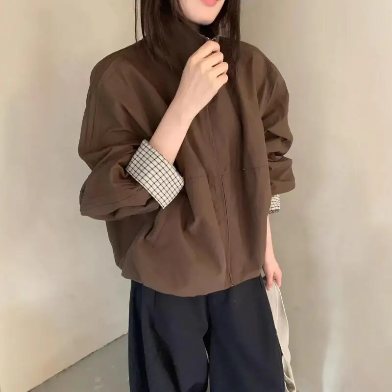 

Осеннее короткое пальто для девочек, сетчатая куртка с загнутыми краями и рукавами, модные топы, темпераментная универсальная женская одежда, оптовая продажа