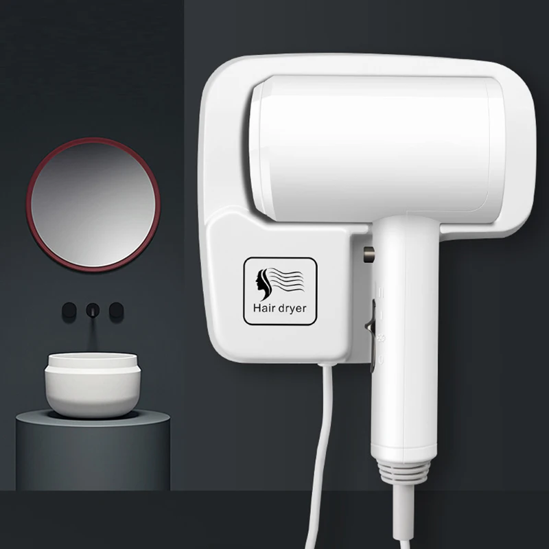 Hotel Wall Mounted Hair Dryer Bathroom Hair Dryers Professional Constant Temperature Dryer with Holder Base Free Punching 220V