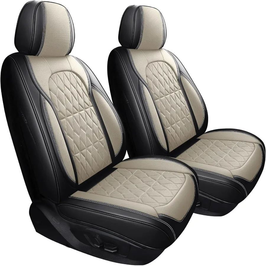 

Front Pair Car Seat Covers AntiSlip Faux Leather Universal Fit Honda Acura Nissan Altima Rogue Honda Accord Hybrid CRV Civic Le