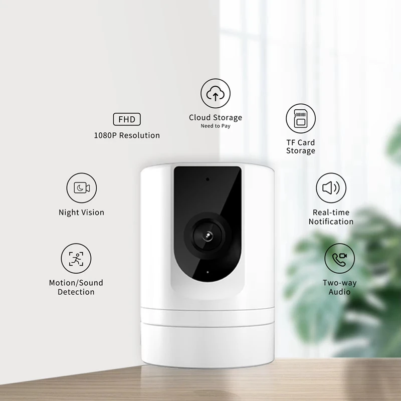 B34B-1080P Security Camera Indoor, Pet Camera With Ease Life APP, Foldable Baby Camera For Home Security