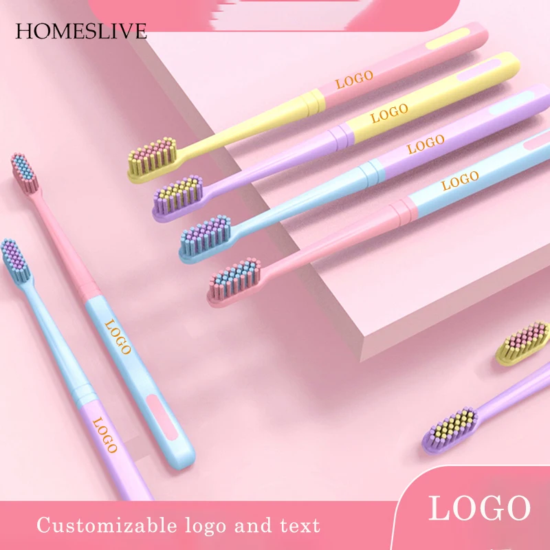 Homeslive 1000pcs Toothbrush Can Be Customized Logo Text Name Tooth Care Accessories Tooth Whitening Instrument Tongue Scraper