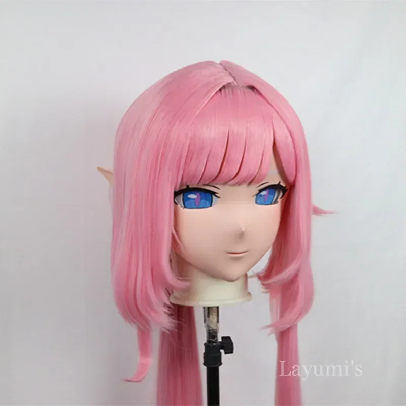 (B24) Handmade Custom Full Head Mask with Backshell Crossdressing Silicone Anime Game Honkai Impact Elysia Kigurumi Cosplay Mask