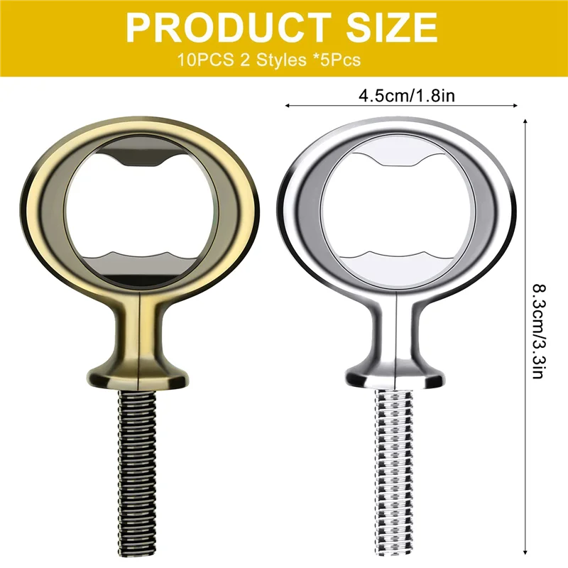 10Pcs Bottle Opener Blank DIY Beer Bottle Opener Stainless Steel Flat Bottle Opener Inserts Kit Beer Opener Hardware