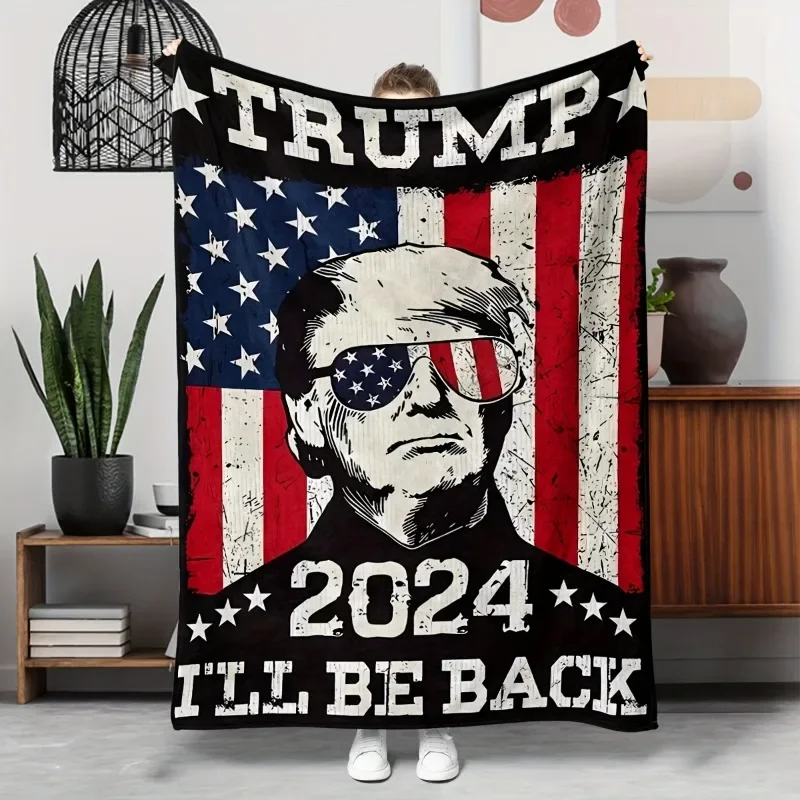 Trump Fan'S Delight: Soft Cozy Flannel Throw Blanket Perfect for Outdoor Adventures Camping All-Season Comfort Machine Washable