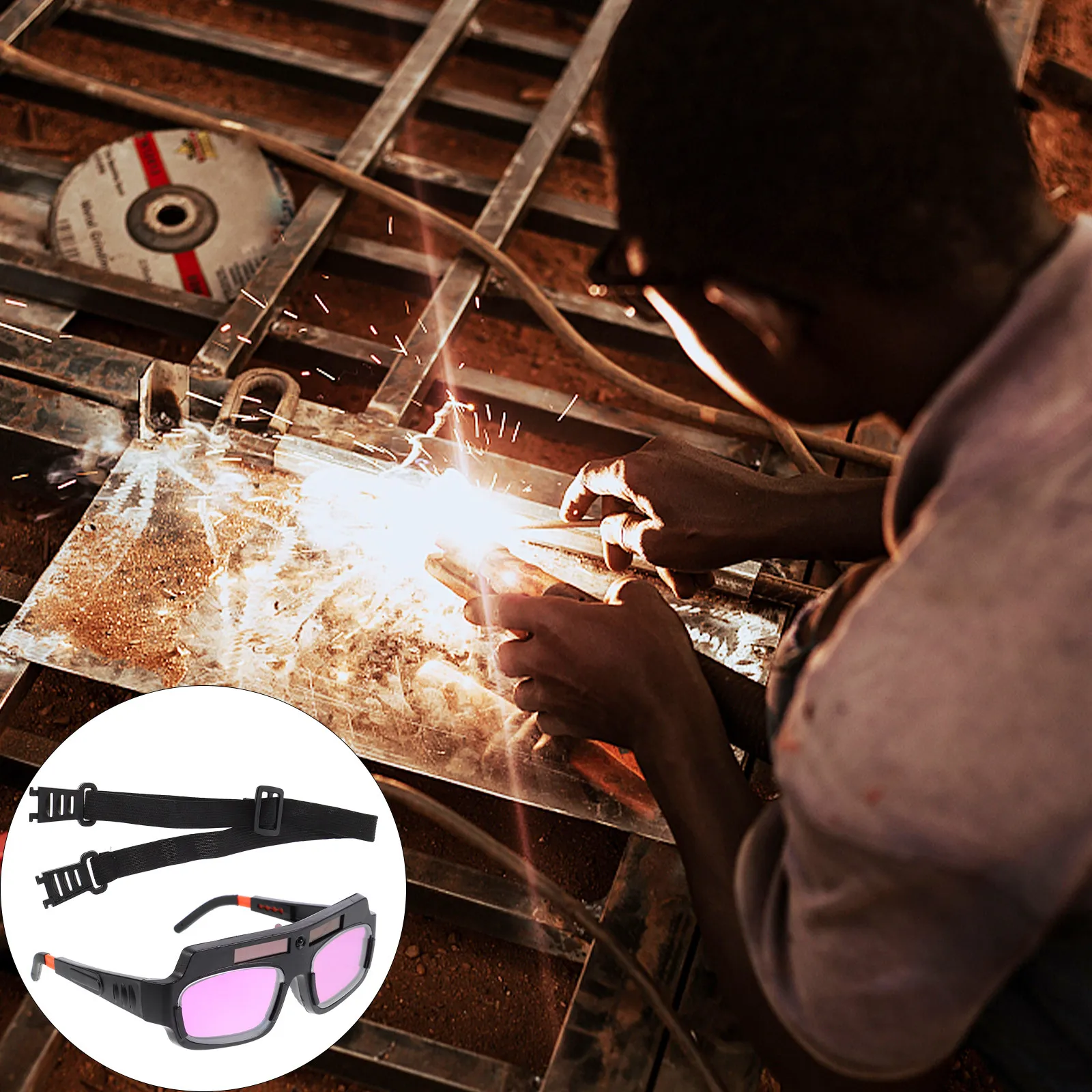 

1Pcs Safety Welding Glasses Auto Darkening Goggles Fast Dimming Solar Rechargeable Protective Welding Photoelectric Glasses Uv