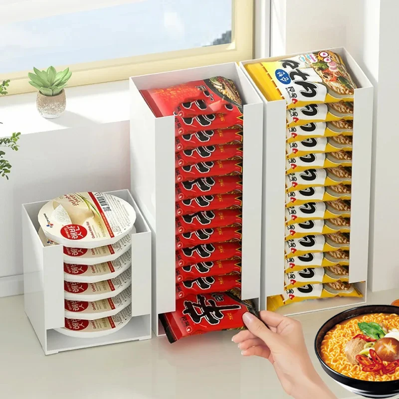 

Kitchen Instant Noodle Storage Rack Korean Instant Lamian Noodles Storage Box Multifunctional Mask Organizer Kitchen Organizer