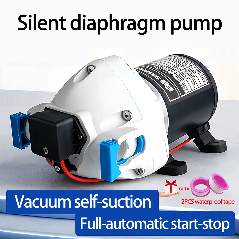 

DC 12V 24V Diaphragm Pump 60/70/108/110W High Efficiency Self-Priming Water Pump for RV Yacht Caravan Camper Marine