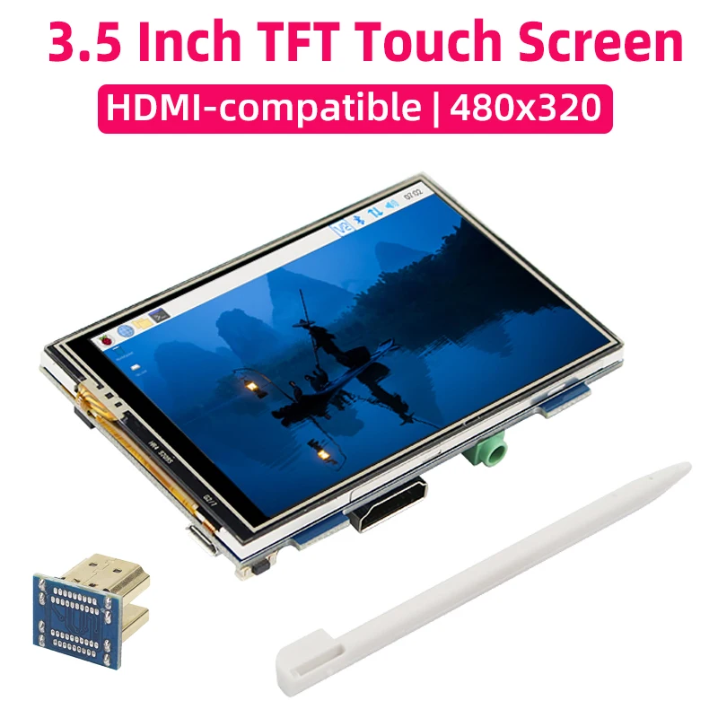 3.5 Inch Touch Screen for Raspberry Pi HDMI-compatible Interface 480*320 TFT LCD 60FPS Display Monitor for RPi 5 4B 3B+ 3B