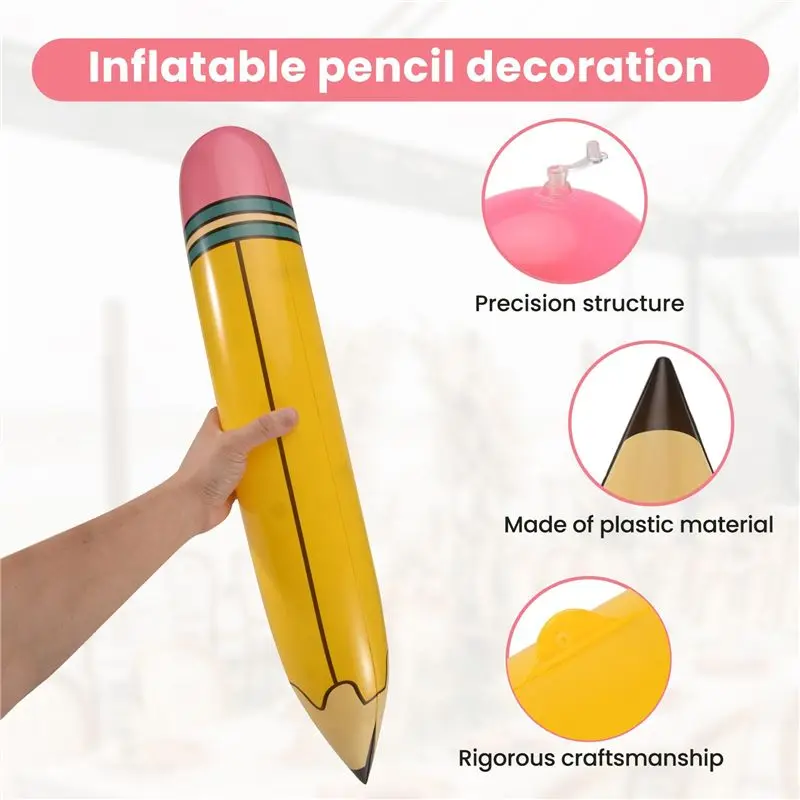 ABXE-24 Pcs 27 Inch Giant Large Inflatable Pencil Birthday Party Favors Pencil Hanging Classroom Decoration