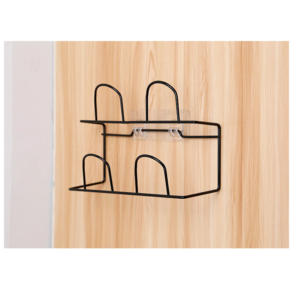 

Wall Mounted Shoe Rack Double Layers Heavy Duty Slippers Shelf Easy Install No Drilling Iron Material Space Saver Slipper