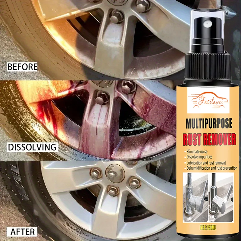 1 Bottle Wheel Cleaning Protection Spray - All-in-One Rust Removal, Oxidation, Iron Powder Remover - Aluminum/Steel Wheel Wheel